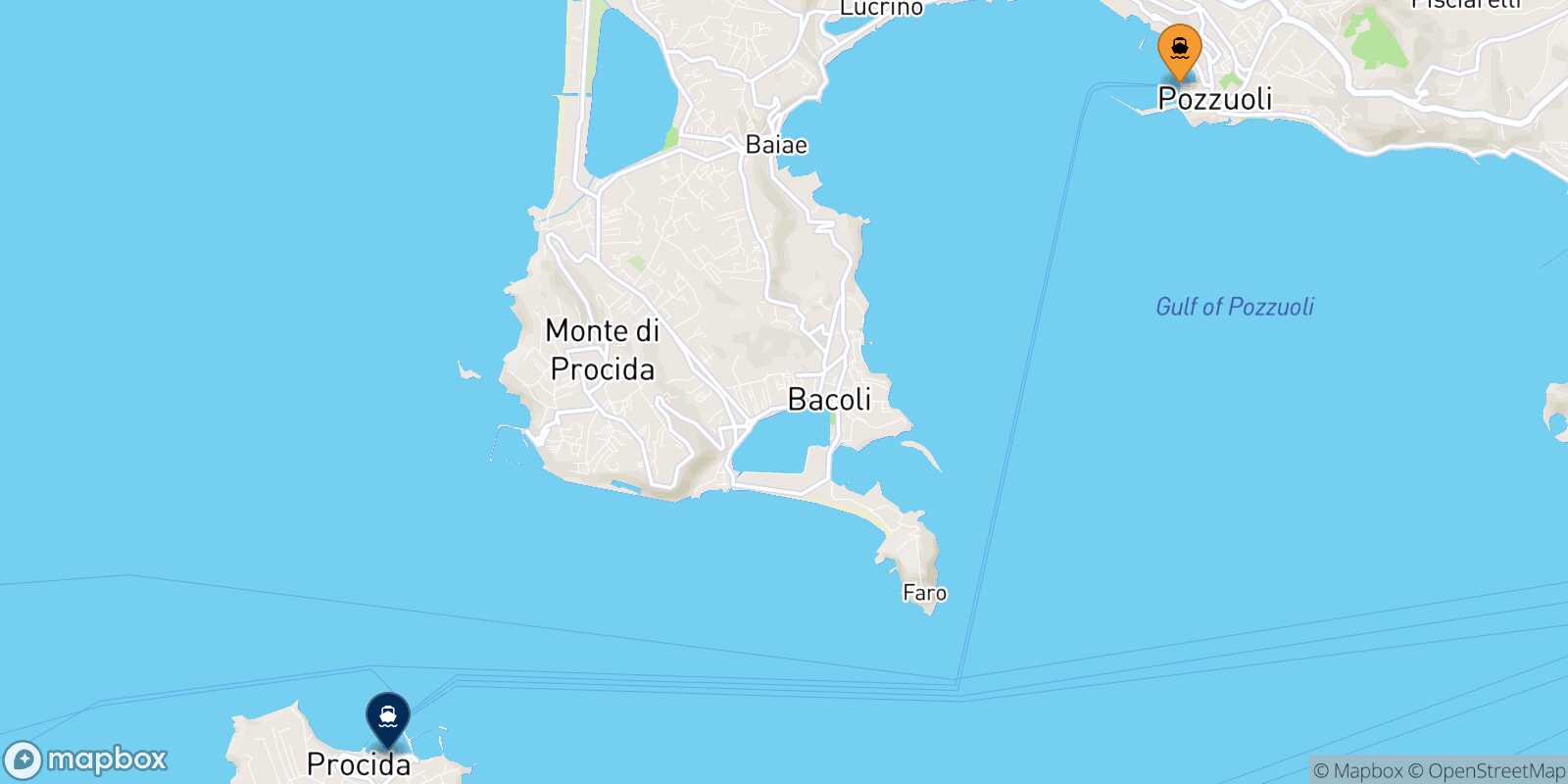 Mapa de la ruta Casamicciola (Ischia) Procida
