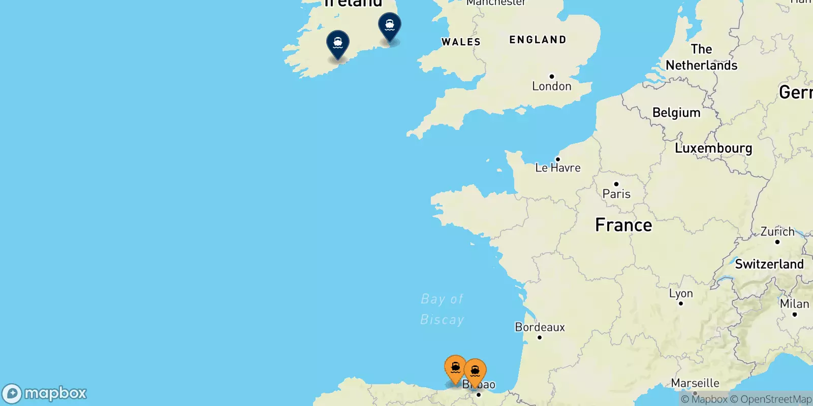 Ferries de España a Irlanda