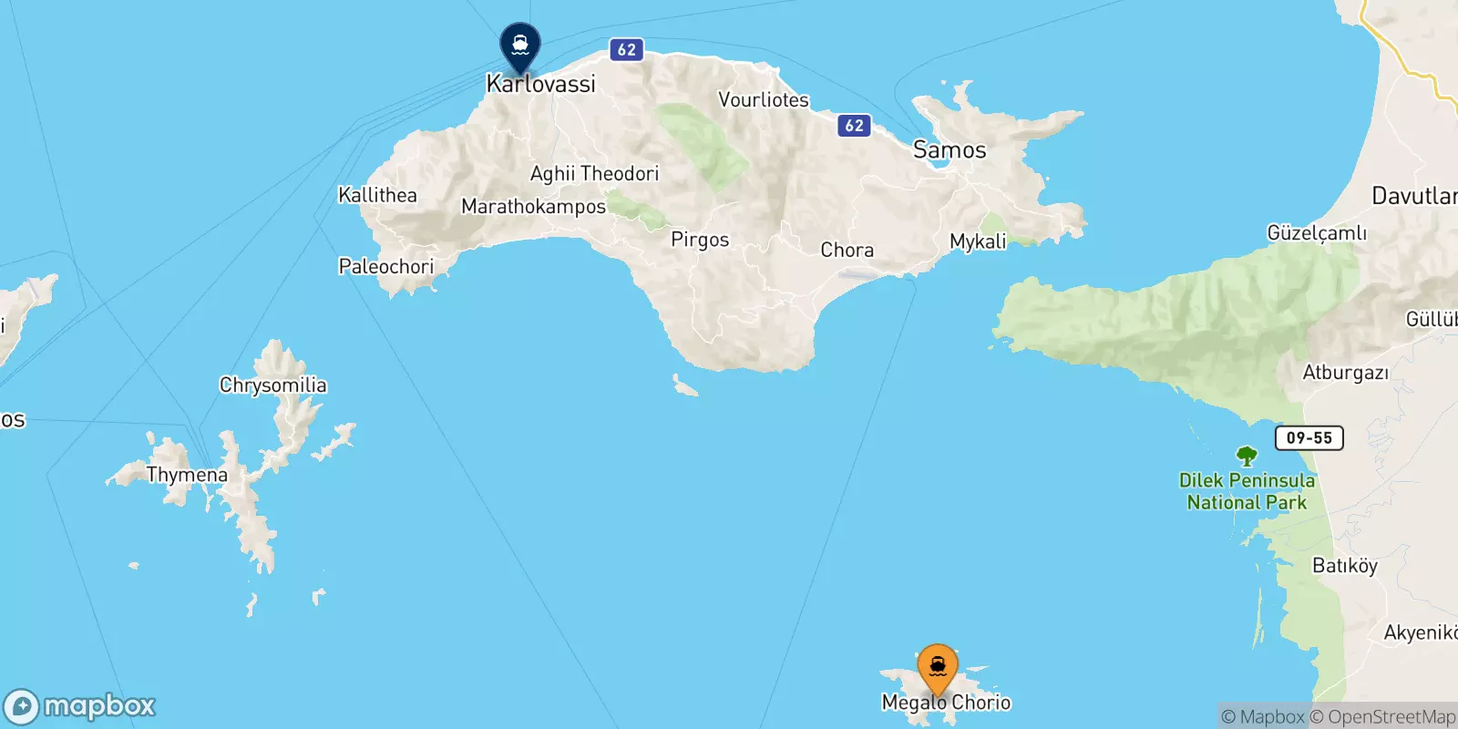 Ferries de Agathonisi a Pythagorio (Samos)