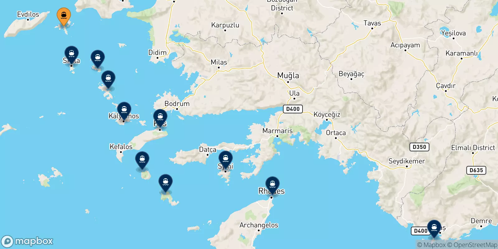 Ferries de Fourni a Dodecaneso