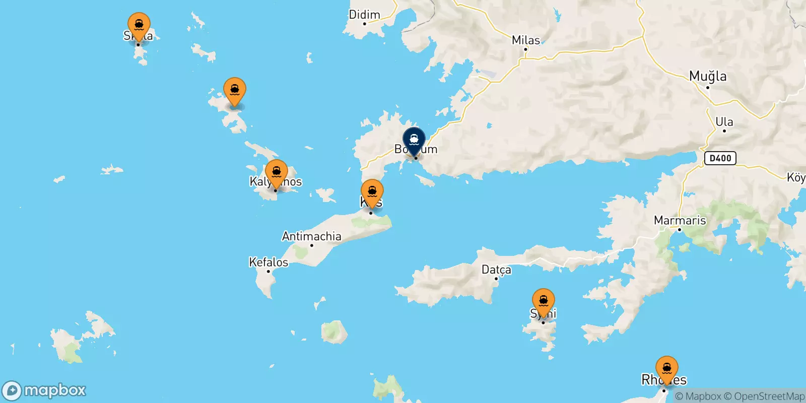 Ferries de Grecia a Bodrum