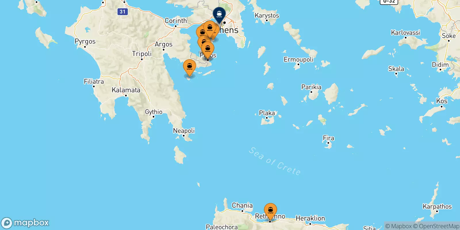 Ferries de Islas Sarónicas a El Pireo