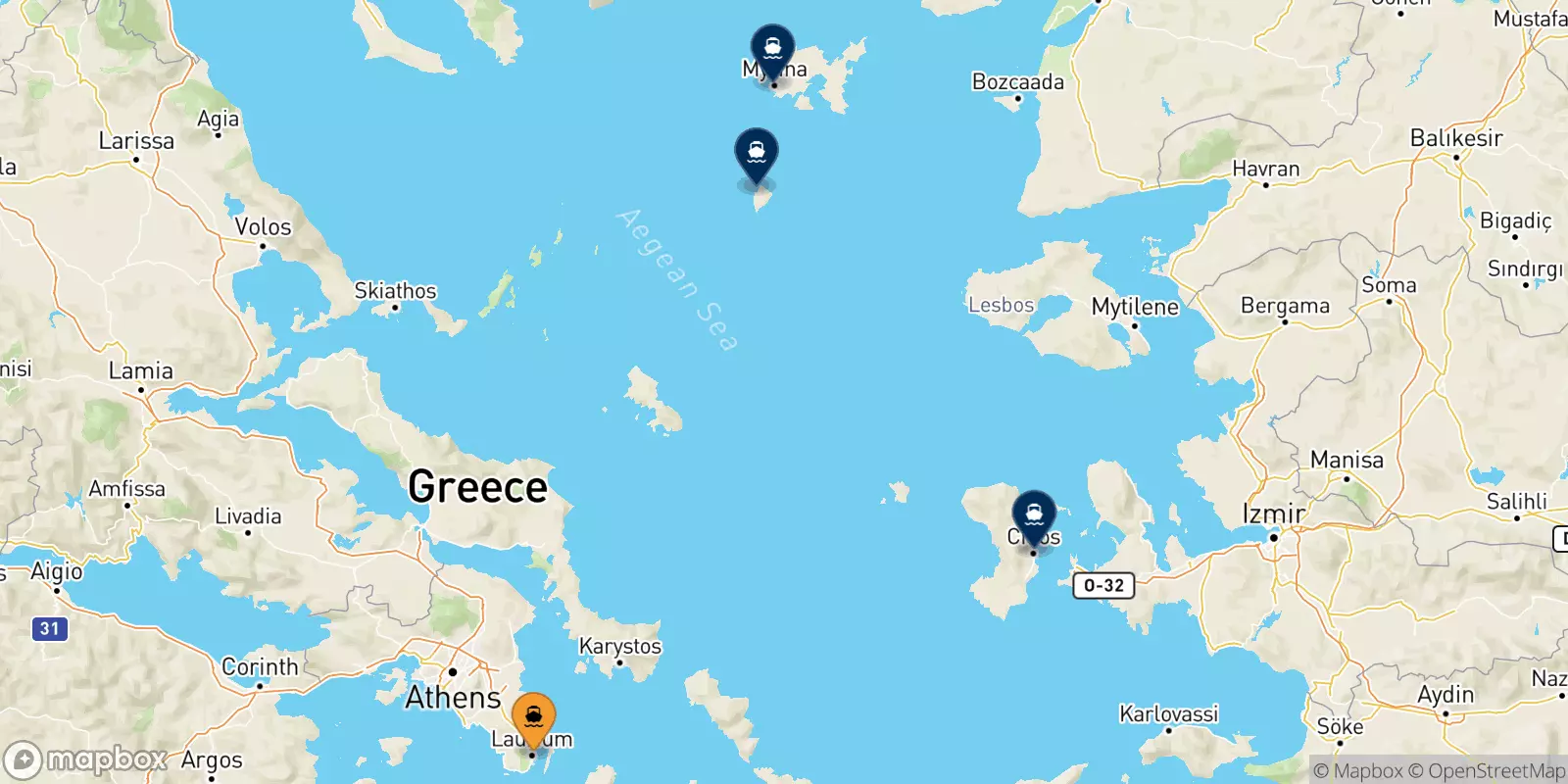 Ferries de Lavrio a Islas Del Egeo