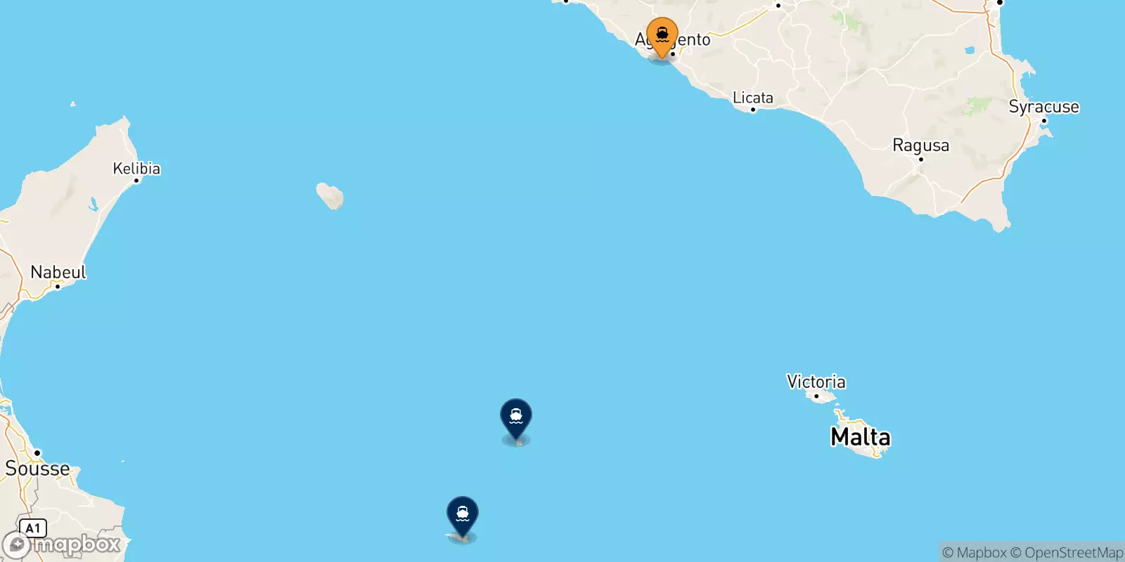 Ferries de Porto Empedocle a Islas Pelagie