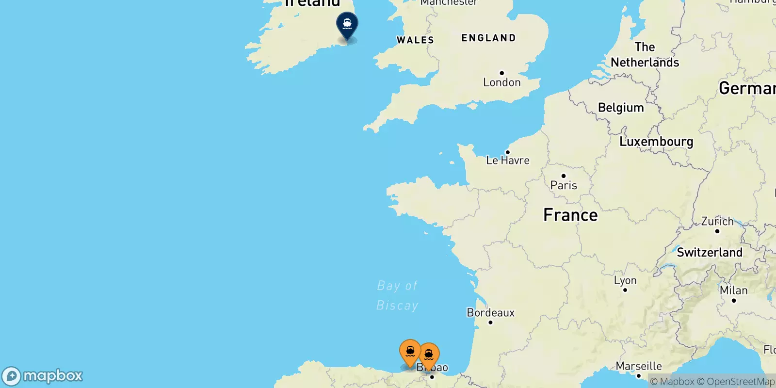 Ferries de España a Rosslare