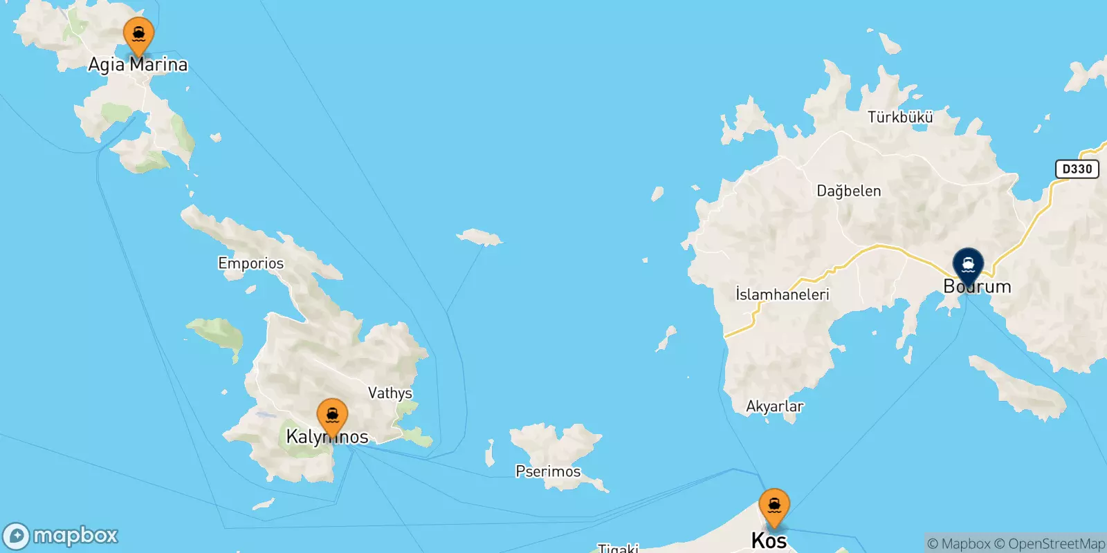 Ferries de Dodecaneso a Turgutreis