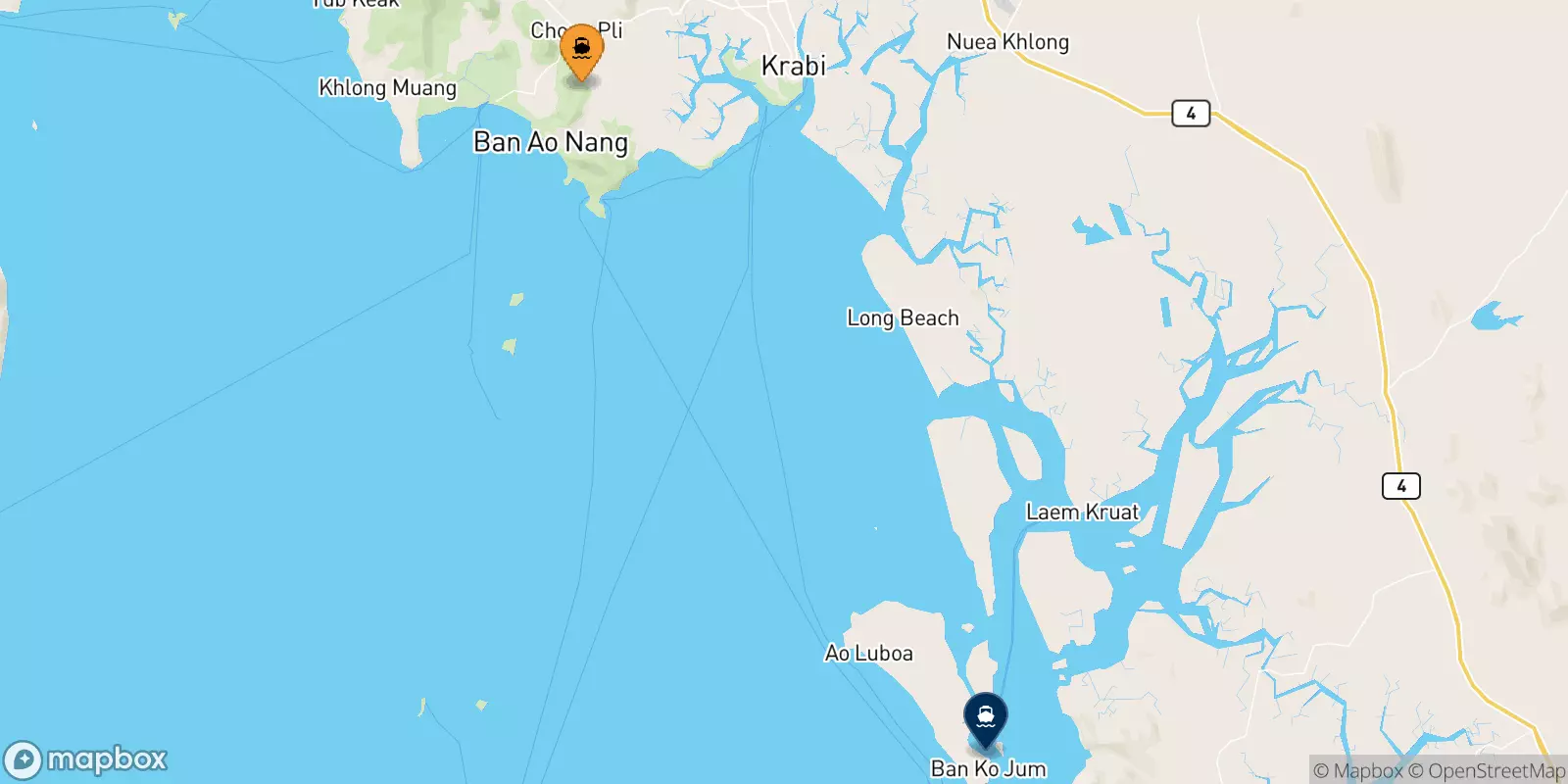 Ferries de Ao Nang (Nopparat Thara Pier) a Koh Jum