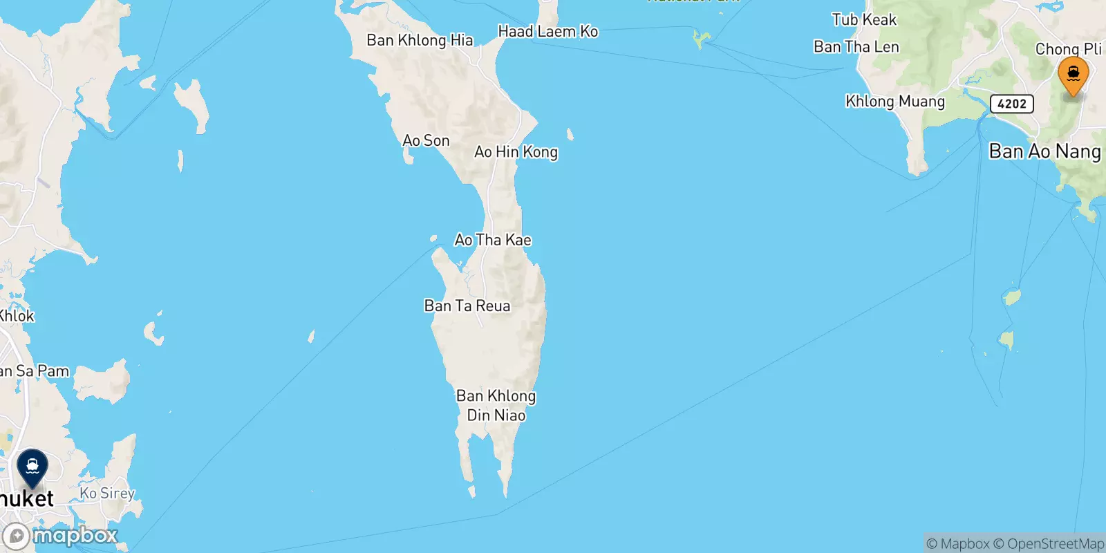 Ferries de Ao Nang (Nopparat Thara Pier) a Phuket (Rassada Pier)