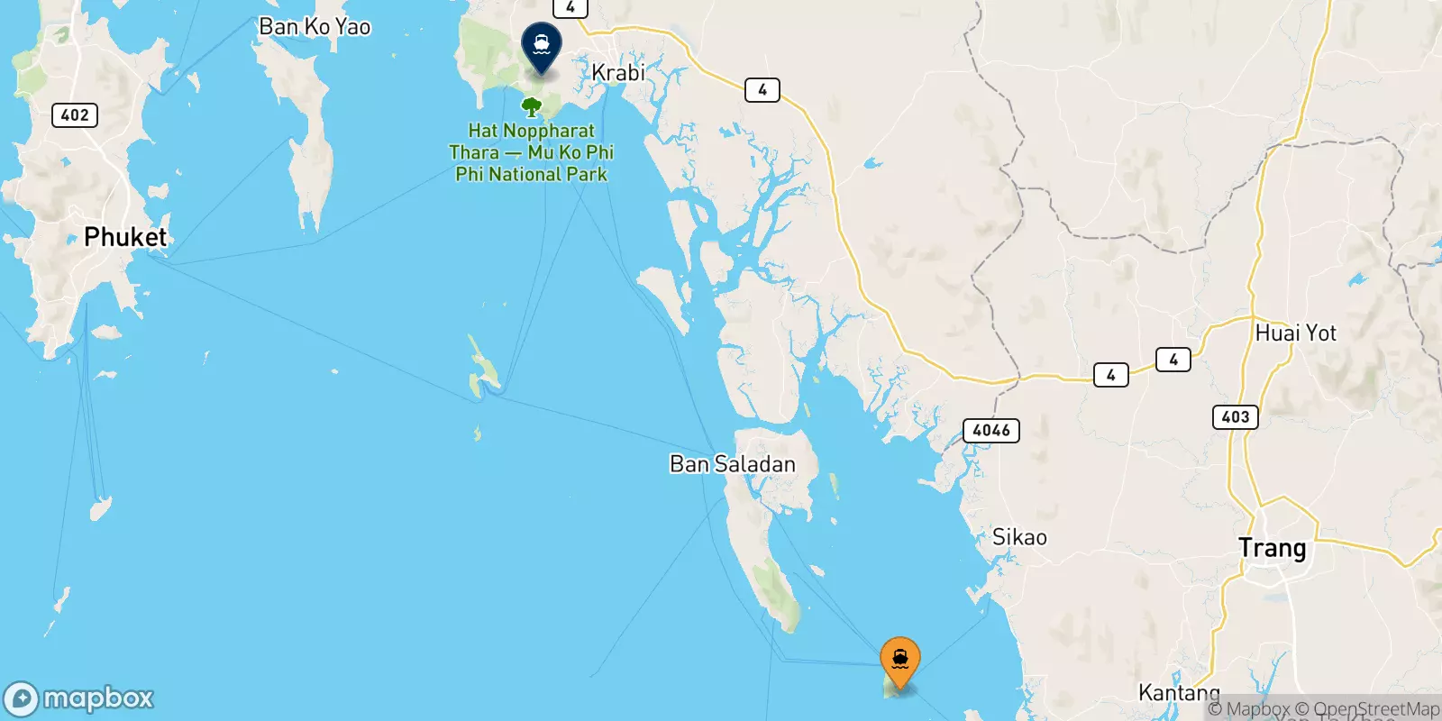 Ferries de Koh Ngai a Ao Nang (Nopparat Thara Pier)