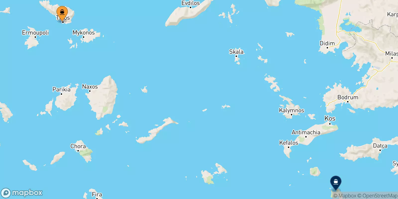 Ferries de Tinos a Tilos