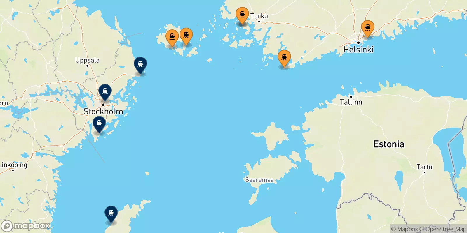 Ferries de Finlandia a Suecia